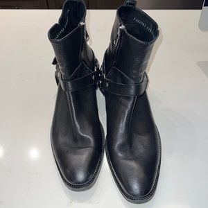 John Varvatos black leather boots